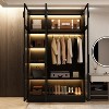 Famapy Armoire With LED Light and Glass Doors Wardrobe Cabinet - 2 of 4