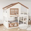 KWPZQEB Bunk Bed, Loft Bed with Bookshelf & House Design, Bunk Bed with Safety Fencing & Ladders, No Box Spring Needed, Easy Assembly - 3 of 4