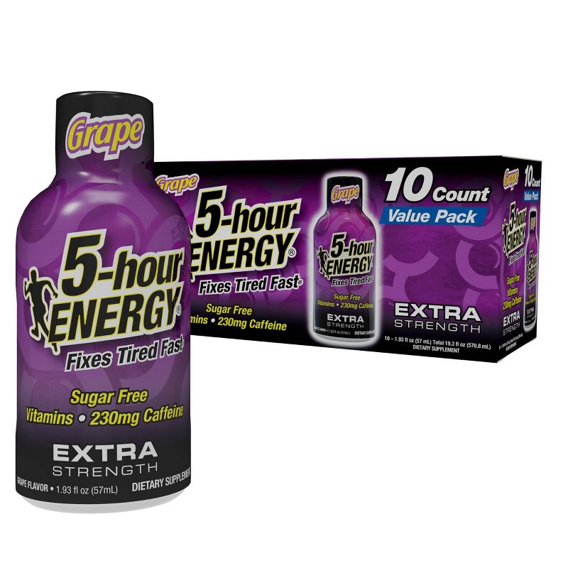 5 Hour Energy Extra Strength Shot Dietary Supplement - Grape - 10pk, 1 of 10