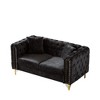 60-Inch Chenille Pull Buckle Chesterfield Sofa, Modern Tufted Couch with Copper Nail Armrests for Living Room, Bedroom - 3 of 4