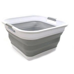 SAMMART Collapsible Plastic Laundry Basket/ Square Tub - 1 of 4