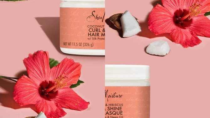 SheaMoisture Coconut &#38; Hibiscus Curl &#38; Shine Hair Mask For Naturally Curly Hair - 11.5oz, 2 of 15, play video