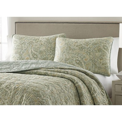 Emilia Blue Reversible Cotton King Quilt Set