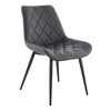 Armen Living,Loralie Gray Faux Leather and Black Metal Dining Chairs - Set of 2 - 2 of 4