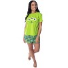 Disney Women's Toy Story Pizza Planet Aliens Shirt and Shorts Pajama Set Lime Green - 2 of 4