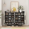 RISOKEYS Modern 4-Tier Wide Shoe Rack Storage Organizer with Adjustable Shelves & 4 Doors,Freestanding Shoe Cabinet with Metal Handles,White - 2 of 4