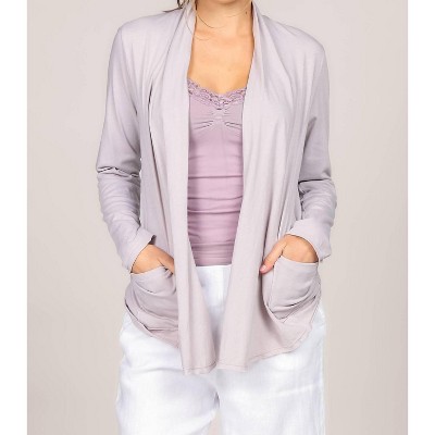 Women's Jersey Knit Cardigan with Pockets - M.RENA