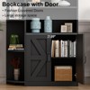 Corner Bookcase, Wood Bookshelf and Office Storage Cabinet with Adjustable Shelf - 4 of 4