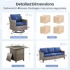 Outdoor Patio Furniture Set with Fire Pit Table and Swivel Rocking Chairs,5 Pieces Wicker Conversation Sets 3-Seater Sofa Couch Outside Furniture - 3 of 4