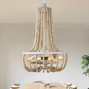 Bella Depot 20" Bohemia Wood  Ceiling Fan with Light and Remote, 3-speed Invisible Fan - 1 of 4