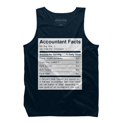 Men's Design By Humans Accountant Nutrition Facts Label By EJamjar Tank Top
