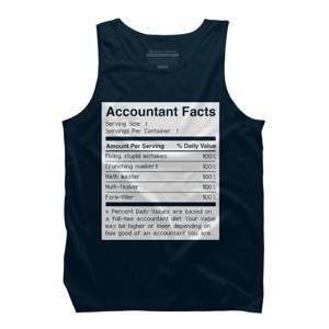 Men's Design By Humans Accountant Nutrition Facts Label By EJamjar Tank Top - 1 of 2