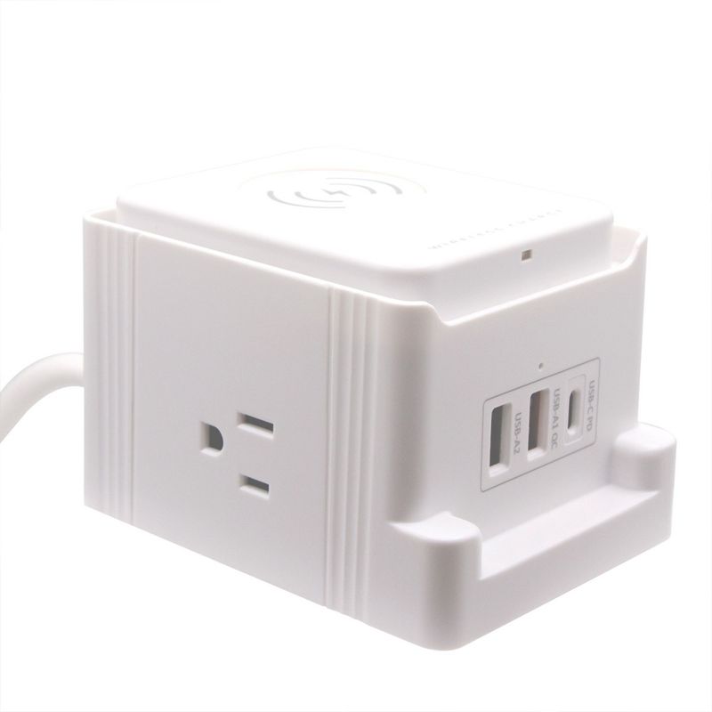 Link Wireless Desktop Power Station with Advanced Design & Fast Charging 3 USB Ports 2 AC Outlets Great for Offices, Dorms & More, 4 of 5