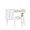 Okak 33.9" Mirrored Makeup Vanity Desk with Mirror, Console Vanity Table with 2 Big Drawers, Charging Station & Open Shelf for Bedroom - 2 of 4