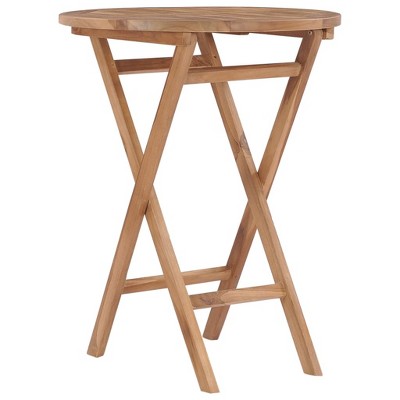 vidaXL Folding Patio Table 23.6 in. Solid Wood Teak