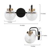 LNC Astrid Polished Gold and Matte Black Modern/Contemporary Vanity  Lights,Textured Globe Glass,1 Light/2 Light/3 Light/4 Light - 3 of 4