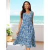 INSPIRE CHIC Women's Summer Boho Beach V Neck Sleeveless Floral Flowy Tiered Midi Dress with Pockets 2 Packs - 3 of 4