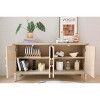 60'' Farmhouse TV Stand with Sunburst Doors,Adjustable Shelves and Storage Cabinet for Living Room-Baofuwish - 3 of 4