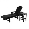 WestinTrends Malibu 2 Piece Adirondack Poly Reclining Chaise Lounge With Arms & Wheels - 3 of 4