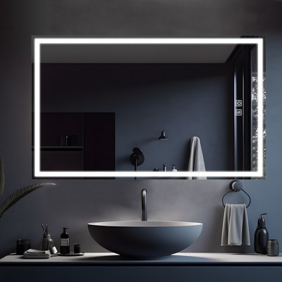 Dovelina Rectangle Bathroom Vanity Mirror LED Mirror with Defog