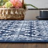 Area Rug Washable Rug, Modern Floral Area Rug Indoor, Non Slip Living Room Rug, Low Pile Foldable Thin Rug for Dining Room Home Office Dorm - 4 of 4