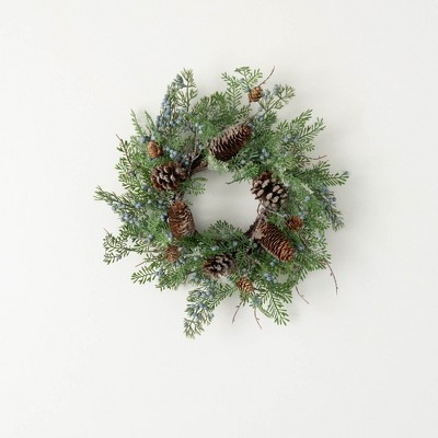 Sullivans Artificial Christmas Berry Cedar Accent Ring  Green  Indoor Christmas DÃƒÂ©cor