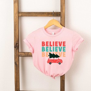 The Juniper Shop Believe Stacked Car Toddler Short Sleeve Tee - 1 of 2