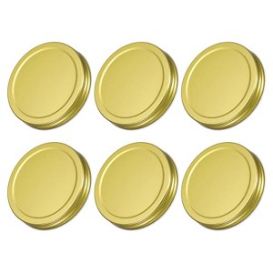 Unique Bargains Leak Proof Regular Mouth Tin Plate Mason Jar Lids 6 Pcs - 1 of 4