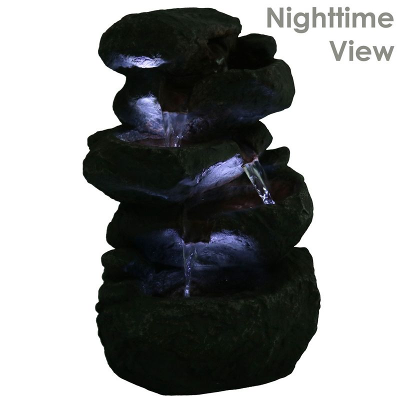 Sunnydaze Indoor Home Decorative Relaxing Stacked Rocks Tabletop Water Fountain with LED Lights - 10", 5 of 16