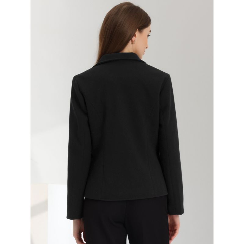 Allegra K Office Blazer for Women's Notched Lapel Long Sleeve Work Crop Coat, 3 of 6