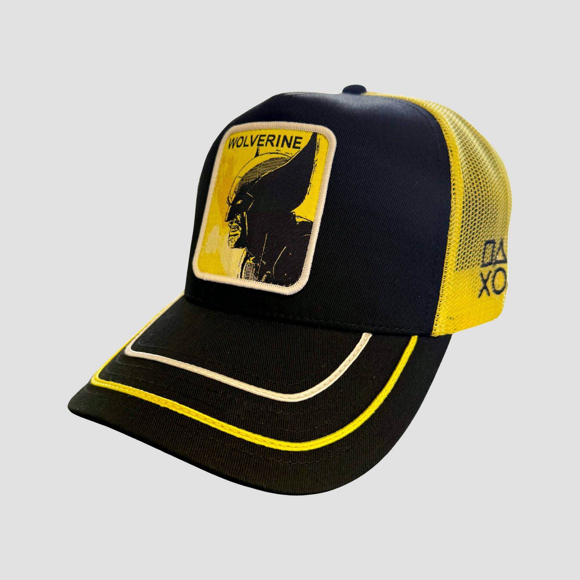 PlayStation X Wolverine Snapback Trucker Hat - Black/Yellow