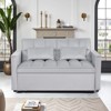 Racxily Modern 2-Seater Sofa, 54" Pull-Out Sleeper Sofa Bed for Living Room, Light Grey - 2 of 4