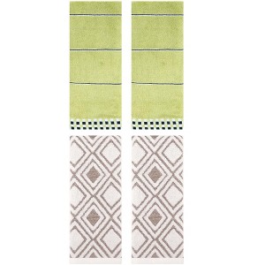 REGALWOVEN 4 Pcs Geometric Absorbent Soft Decorative Bathroom Hand Towels - 1 of 4