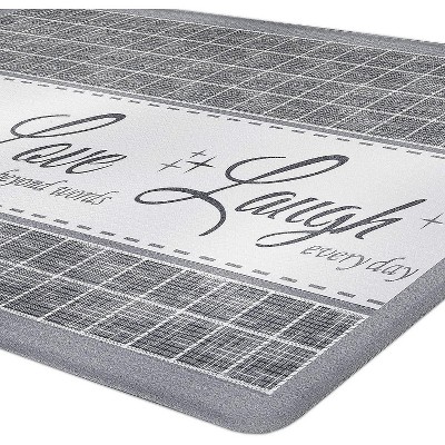 Kate Aurora Montauk Accents Anti Fatigue Memory Foam 18" x 30"  Live~Love~Laugh Kitchen Floor Mats With Beveled Edges