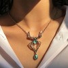 Vintage Gothic Spider Pendant Necklace - Crystal Animal Jewelry for Women, Punk Style Halloween Gift - 2 of 4