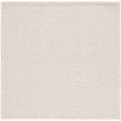 Elegant Blue Square Hand-Tufted Wool & Viscose 6' Area Rug