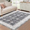 Vintage Rug Non Slip Non Shedding Washable Rug Bordered Printed Low Pile Soft Distressed Foldable Carpet for Bedroom Living Room Office Nursery - 4 of 4