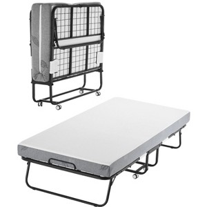 VEVOR Rollaway Bed, 38 in x 75 in Folding Bed with 5 in Mattress, Twin Size Foldable Bed with Sturdy Metal Frame & Memory Foam Mattress - 1 of 4