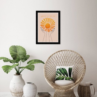 Bright As The Sun Orange Motivational Quote Canvas Print