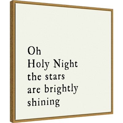 Oh Holy Night Gold Framed Christmas Canvas Print