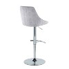 Set of 2 Diana Metal/Corduroy Barstools Chrome/Gray - LumiSource: Swivel, Adjustable Height, Steel Frame - 4 of 4
