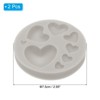 Unique Bargains Heart Silicone Polymer Clay Fondant Template for Crafts DIY Candy 2 Pcs - 2 of 4