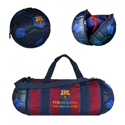 La Liga FC Barcelona 12.5" Collapsible Soccer Ball Blue Duffel Bag