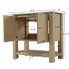 TiramisuBest 30"Antique Bathroom Vanity with Ceramic Sink,Mid-Century Modern Cabinet,2 Soft-Close Doors,Large Storage,Retro Freestanding,Brown - 2 of 4