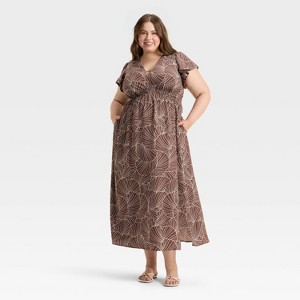 Women's Flutter Short Sleeve Maxi A-Line Dress - A New Day™ - 1 of 3
