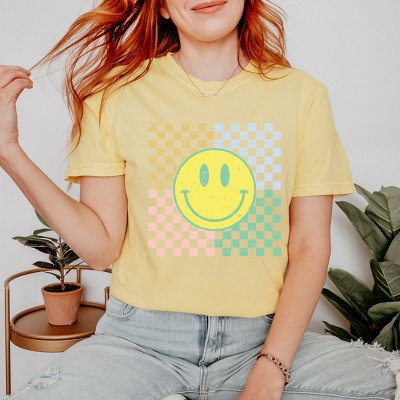 Simply Sage Market Four Square Smiley Face Garment Dyed Tee