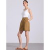 Allegra K Women's Elastic High Waist Casual Summer Linen Shorts - 4 of 4
