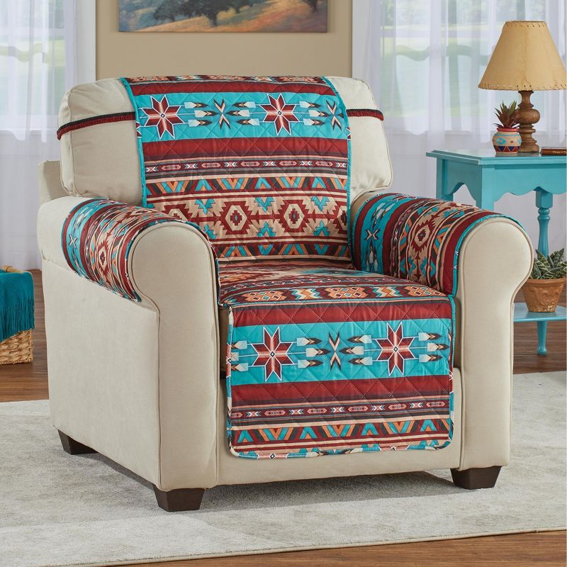 Collections Etc Quilted Bold Southwest Design Furniture Cover, 2 of 4