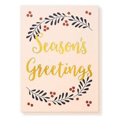 36-Pack Merry Christmas Greeting Cards Bulk Box Set - Winter Holiday Xmas Cards Season's Greetings Typographic Design Gold Foil, Envelopes, 5x7"