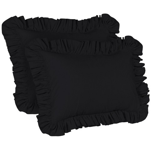 Black pillow shams store standard